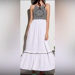 SAYLOR Black and White Maxi Dress